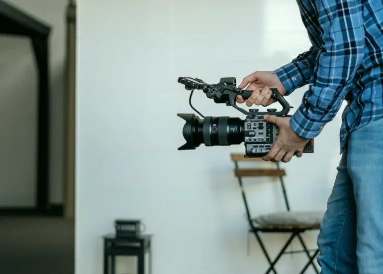 Handheld filming at a developing story